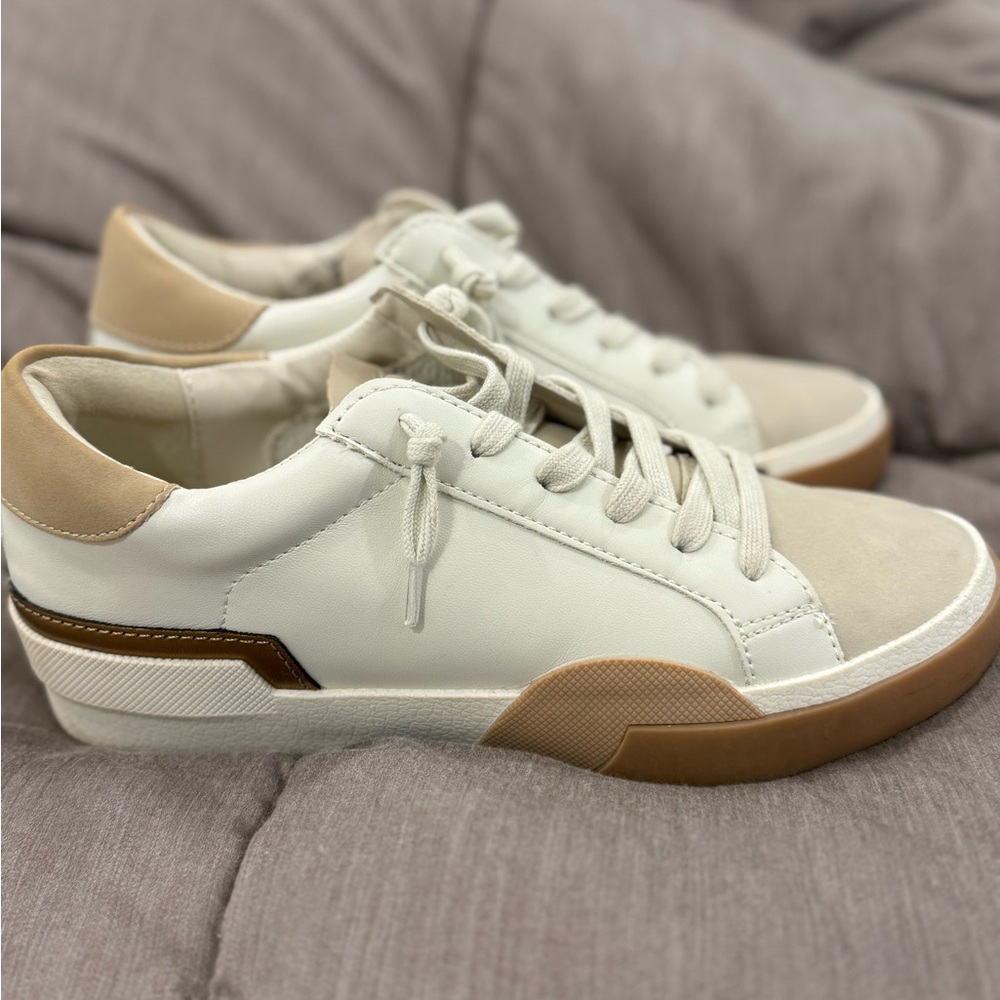 Dolce Vita White and Tan Low-Top Sneakers size 7.5 worn once